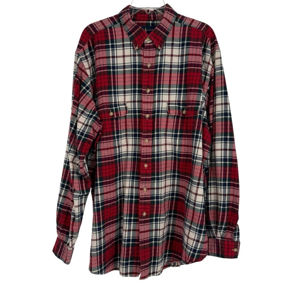 Ralph Lauren Brushed Cotton Plaid Button Down Shirt  size 2XLT Tall Men’s